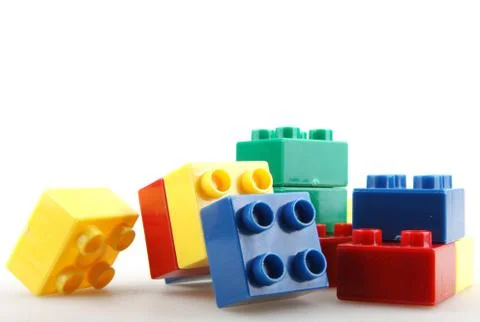 Building Blocks Isolated On White Fotos de archivo