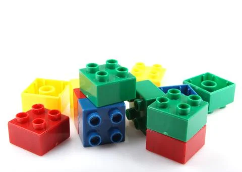 Building Blocks Isolated On White Fotos de archivo