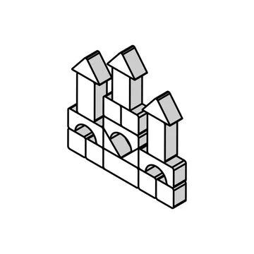 Building blocks isometric icon vector illustration 库存插图