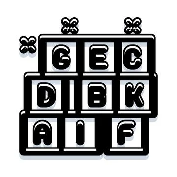 Building blocks with letters for early learning education Stock Illustration