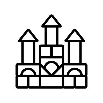 Building blocks line icon vector illustration Illustrazione stock