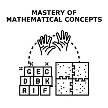Building blocks for mathematical concept mastery and learning development Stock Illustration