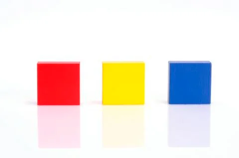 Building blocks, primary colours Foto stock