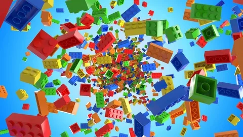 Building Blocks in a Seamless Loop with Background Stockbeeldmateriaal 106426459