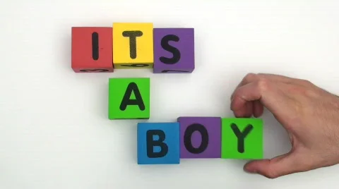 Building blocks spell It's A Boy Video stock 453025