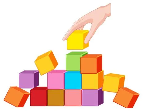 Building Blocks of Teamwork Stock Illustration