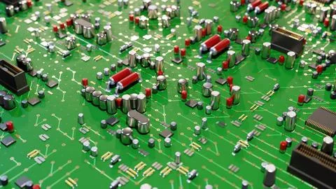 Building Blocks of Technology. Exploring Printed Circuit Boards, Resistors Stock Photos