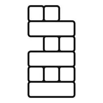 Building blocks tower balancing on white background Stock Illustration
