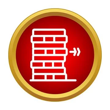 Building blocks tower game risk strategy icon Stock Illustration
