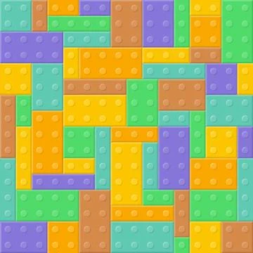 Building blocks toy seamless pattern Stock Illustration