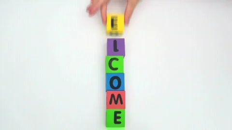 Building blocks WELCOME Stock Footage 453243