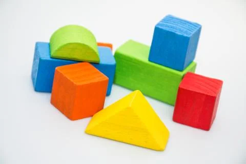 Building blocks in white background Stock Photos