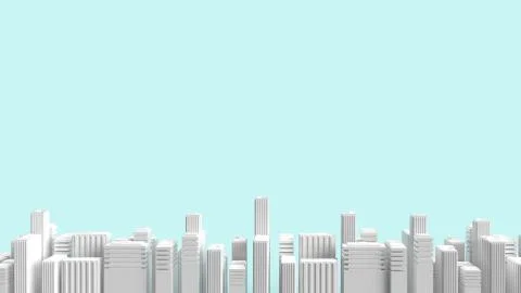 Building on blue background for property content 3d rendering. Ilustración de archivo
