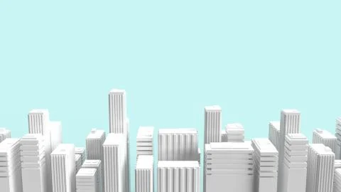 Building on blue background for property content 3d rendering. Ilustración de archivo
