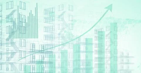 Building blue prints with statistics background Ilustración de archivo