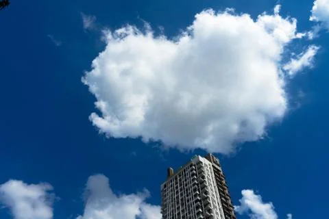 Building a blue sky with clouds. Stock Photos