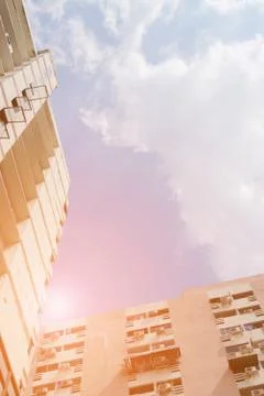 Building with blue sky 스톡 사진