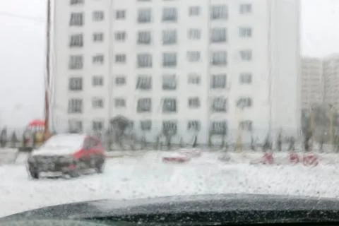 Building is blurred. Stock Photos