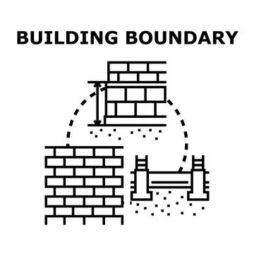 Building boundary plan with construction foundation elements Stockillustratie