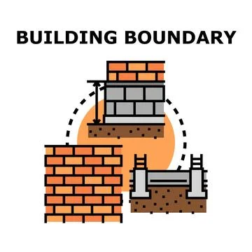 Building boundary plan with construction foundation elements Stockillustratie