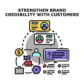 Building brand credibility and customer trust journey Stock Illustration