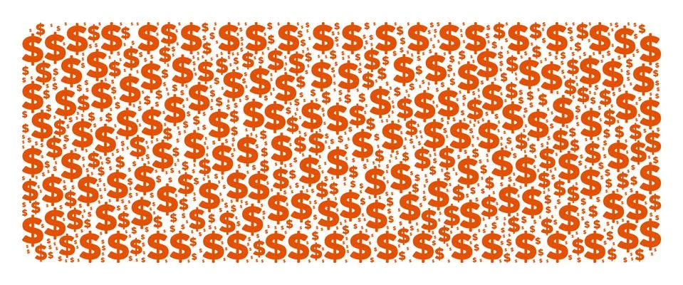 Building Brick Composition of Dollar and Dots Illustrazione stock