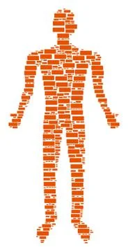 Building Brick Man Figure Ilustración de archivo