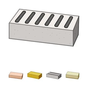 Building brick material options layout illustration Stock Illustration