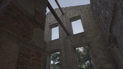 A building with a brick wall and a window Stock Footage 301627830