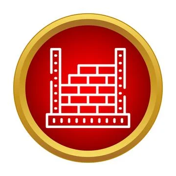 Building brick wall construction development icon concept Ilustración de archivo