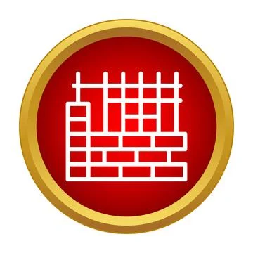 Building brick wall construction development icon concept Illustration