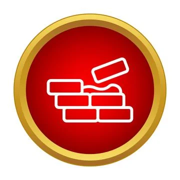 Building brick wall masonry construction icon concept Stock Illustration