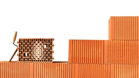 Building a brick wall. Stock Photos