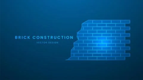 Building a brick wall. Repair or building construction concept. Vector illu.. Stock Illustration