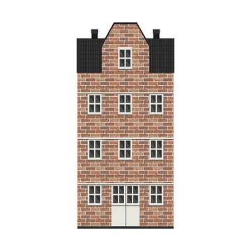 Building in bricks in city Stock Illustration