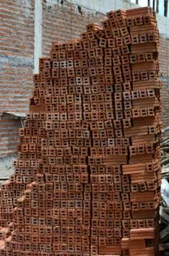 Building Bricks Stacked Ready for Construction Stock Photos