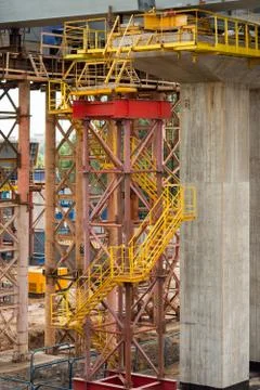 Building a bridge on the road Foto stock