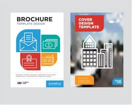 Building brochure flyer design template Stock Illustration