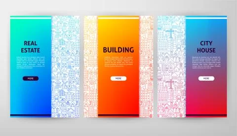 Building Brochure Web Design Stock Illustration