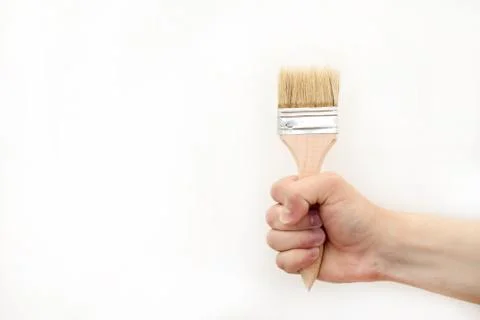 Building brush in hand Foto stock