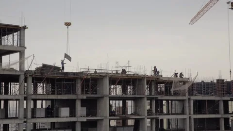 Building of the building in winter Stock Footage 83676985