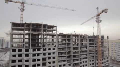 Building of the building in winter Stock Footage 83677006