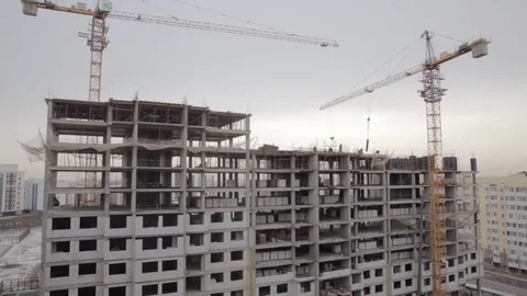 Building of the building in winter Stock Footage 83677018