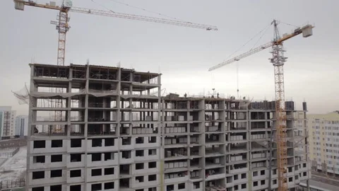 Building of the building in winter Stock Footage 83677033