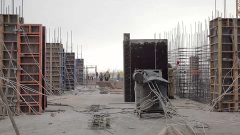 Building of the building in winter Stock Footage 83739431