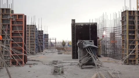 Building of the building in winter Stock Footage 83739436