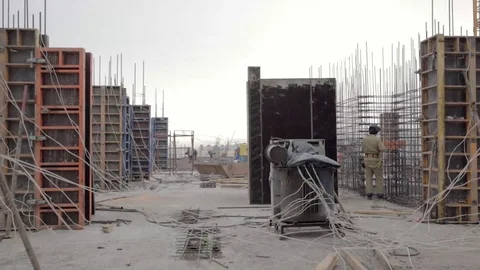 Building of the building in winter Stock Footage 83739463