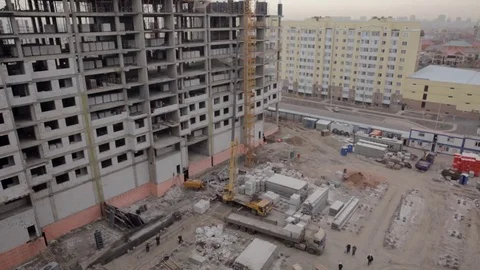 Building of the building in winter Stock Footage 83739506