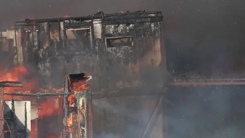 Building Burn Video stock 85372231