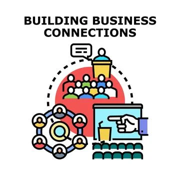 Building business connections and professional networking concept Ilustración de archivo
